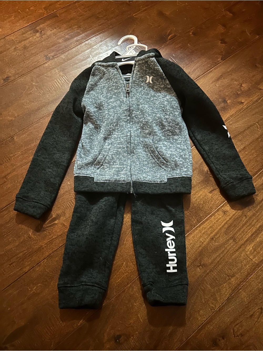 Hurley Kids Black & Gray Zip Hoodie and Joggers Set